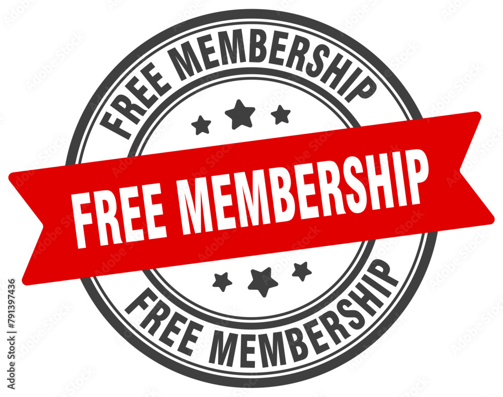 free membership stamp. free membership label on transparent background. round sign