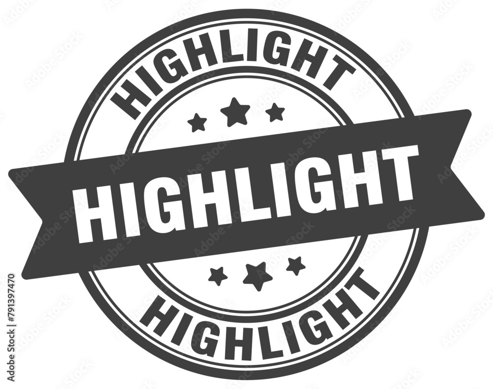 Obraz premium highlight stamp. highlight label on transparent background. round sign