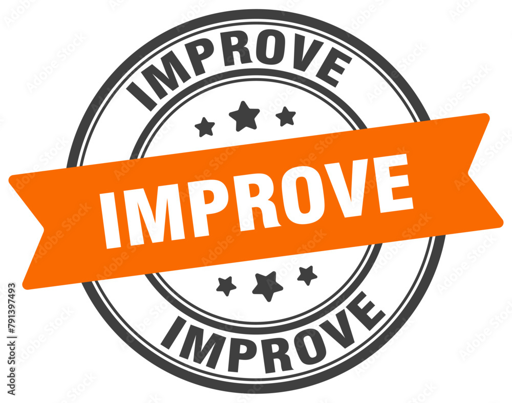 Fototapeta premium improve stamp. improve label on transparent background. round sign