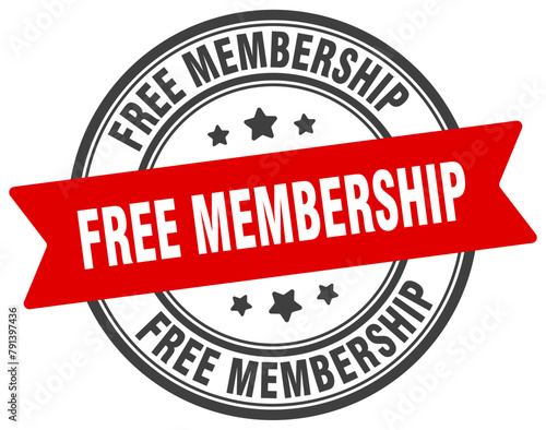 free membership stamp. free membership label on transparent background. round sign