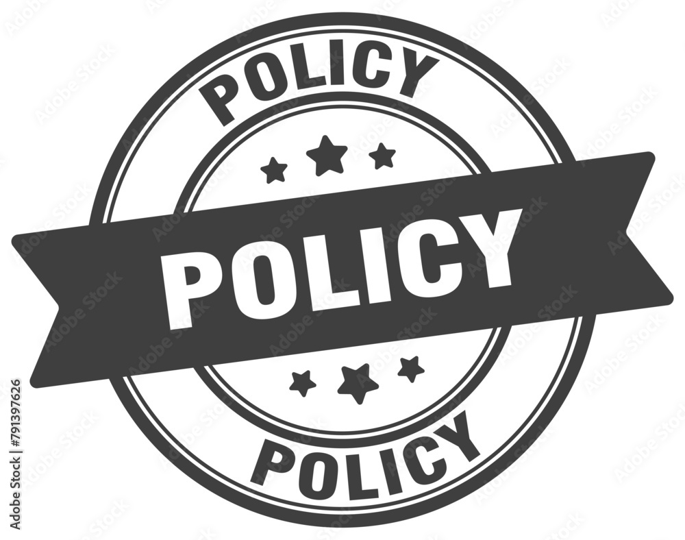 Fototapeta premium policy stamp. policy label on transparent background. round sign