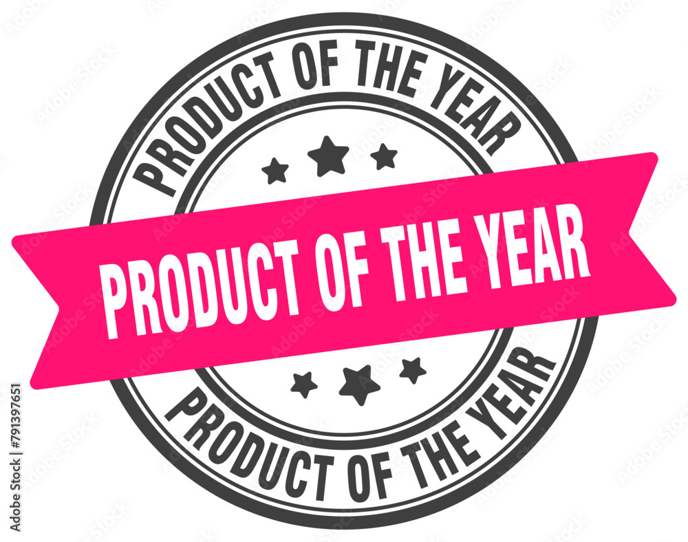 Fototapeta premium product of the year stamp. product of the year label on transparent background. round sign