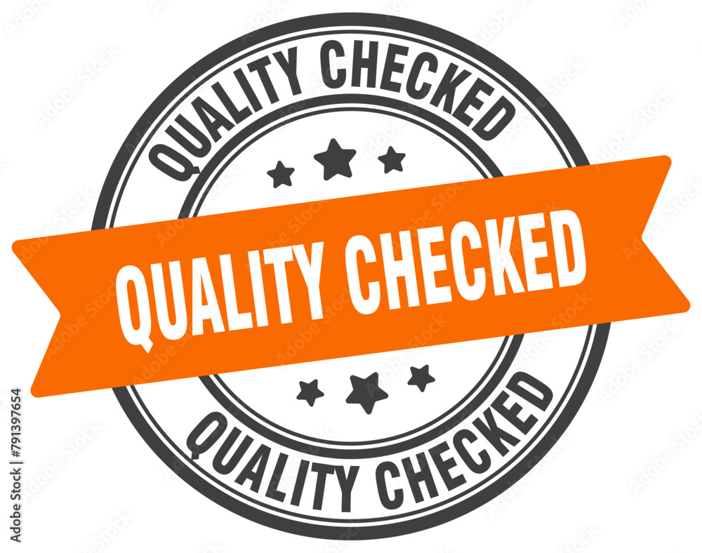 Fototapeta premium quality checked stamp. quality checked label on transparent background. round sign