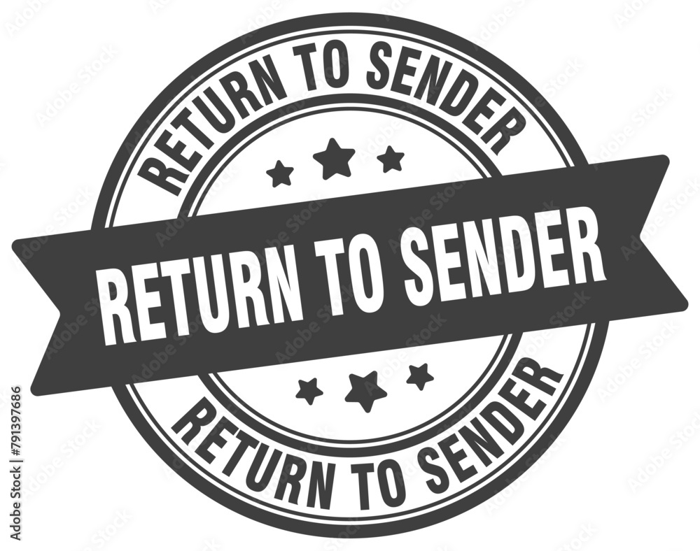 return to sender stamp. return to sender label on transparent background. round sign return to sender stamp. return to sender label on transparent background. round sign