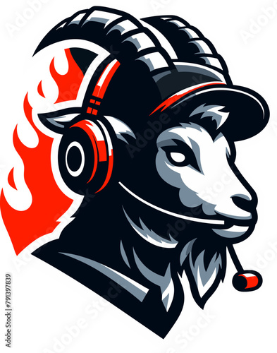 Wallpaper Mural Goat as Gamer, Cute Character Mascot Logo Design Concept, Wearing Headphones and Hold Game Controller, Cartoon Clipart Vector illustration concept style for badge sport and esport team. Torontodigital.ca