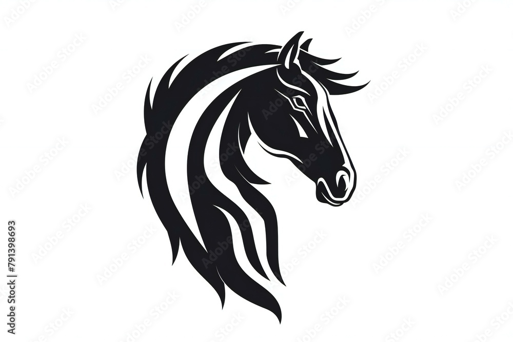 Naklejka premium Horse head, Vector illustration on a white background, Design element