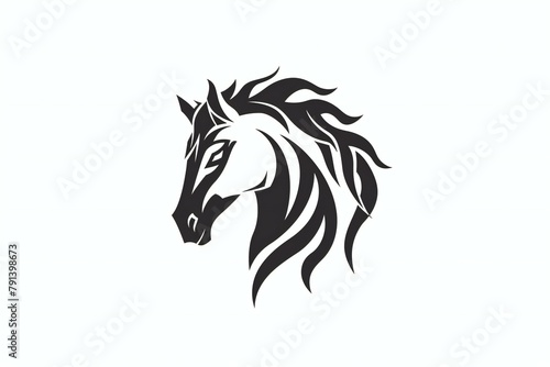 Black horse head on white background,  Horse head silhouette,  Vector illustration © Cuong