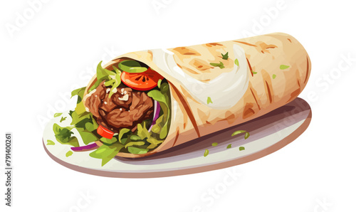 Shawarma vector flat minimalistic isolated vector style illustration