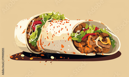 Shawarma vector flat minimalistic isolated vector style illustration