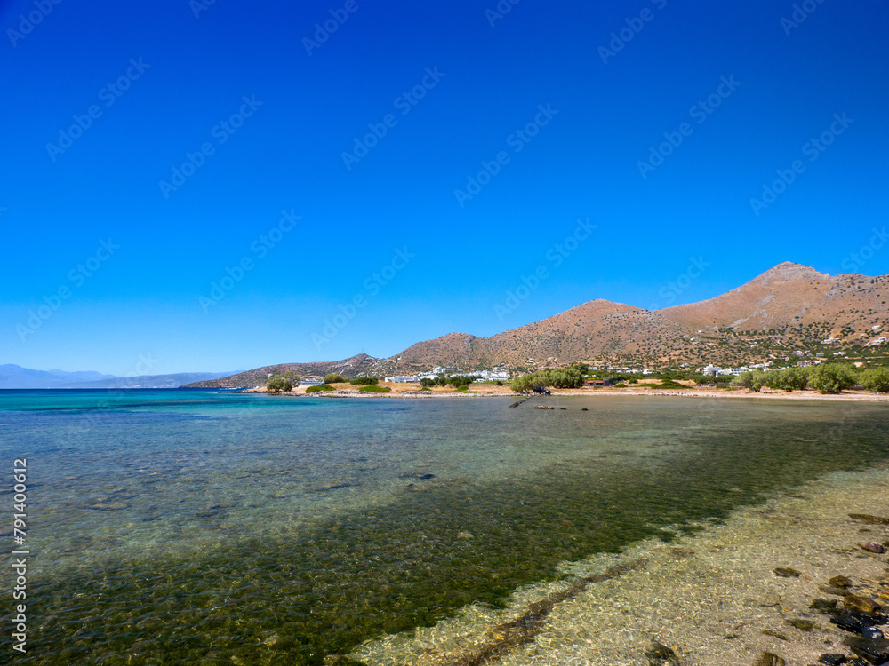 Ancient saltern in the coast (Elounda, Crete, Greece)