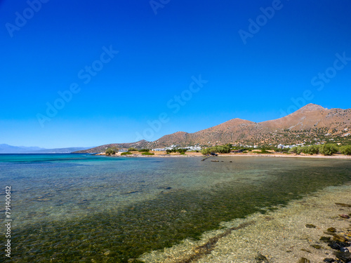 Canvastavla Ancient saltern in the coast (Elounda, Crete, Greece)