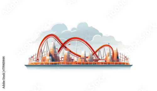 roller coaster vector flat minimalistic isolated illustration