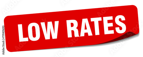 low rates sticker. low rates label