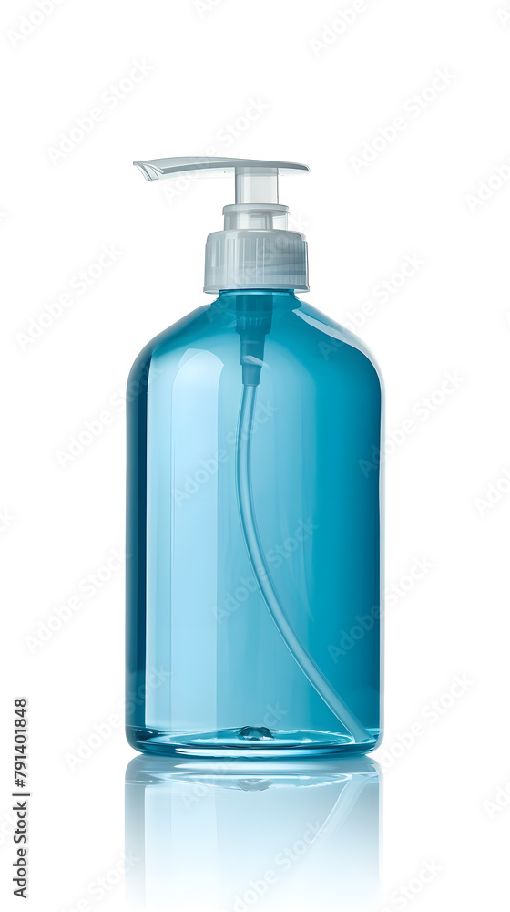 Plastic bottle of liquid soap isolated on white mock up