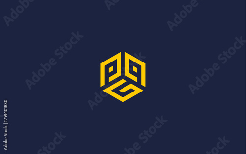 letter ppg with hexagon logo icon design vector design template inspiration