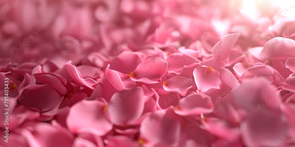 Abstract 3D image of rose petals sprinkled in a beautiful order - 1