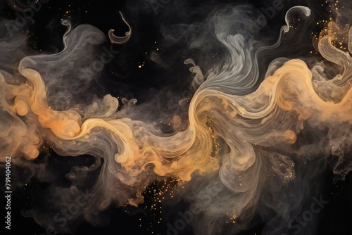 Abstract smoke moves on a black background, Design element, Abstract art