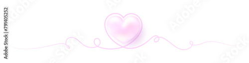 Pink heart and line art heart border