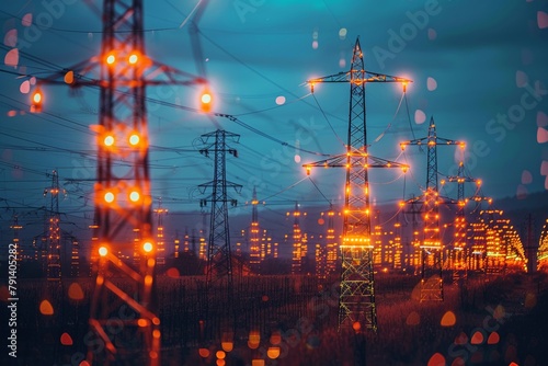 Digital lines representing the flow of energy through smart grids