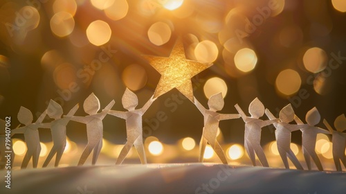 Paper Figures Reaching for a Star