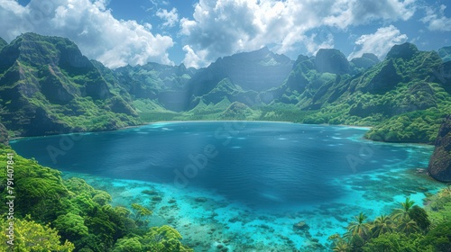 Lagoon wallpaper, vista of the crystal-clear ocean