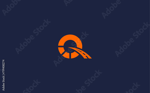 letter q with highway logo icon design vector design template inspiration