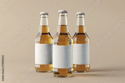 Beer Bottle Mock-Up - Three Bottles, Illustration