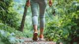 A person walking outside while surrounded by greenery with the caption Connecting with nature through outdoor activities can have a significant impact on cognitive health. .