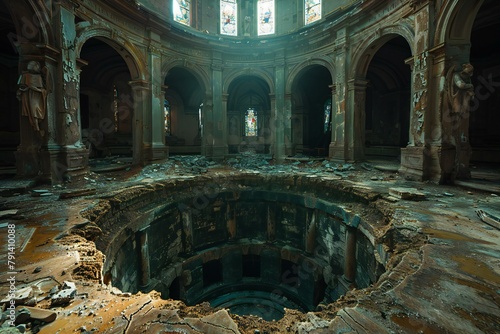 Ruins of the church of St,  Mary Magdalene in Ghent, Belgium photo