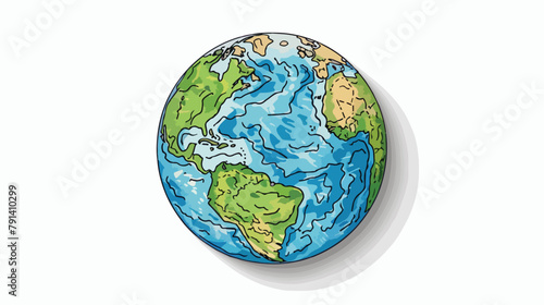 earth - vector icon with shadow Hand drawn style vector