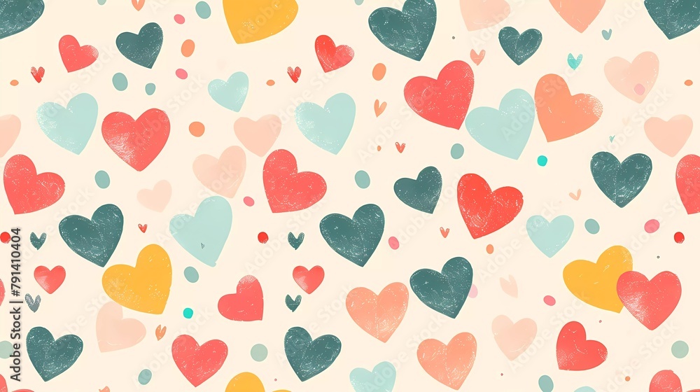Cute Heart Background Illustration for Wrapping Paper and Large Formats Cute Heart Background Illustration for Wrapping Paper and Large Formats