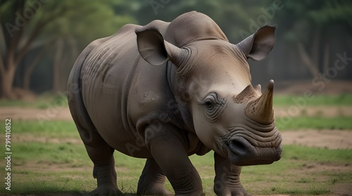 Indian rhinoceros in the Kaziranga national park.genreative.ai