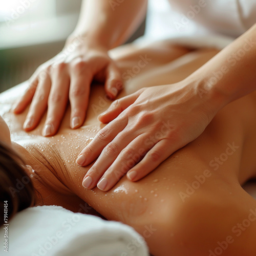 Aromatherapy massage relaxes the back and refreshes the body for women.