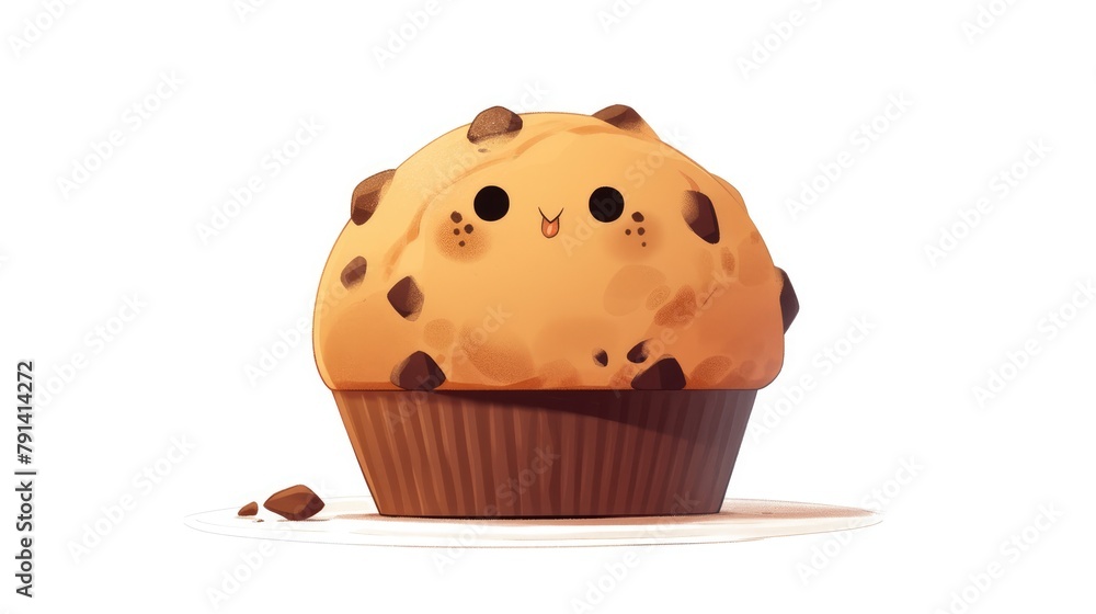 cartoon Render of a Cartoon Muffin Against a White Background cartoon Render of a Cartoon Muffin Against a White Background