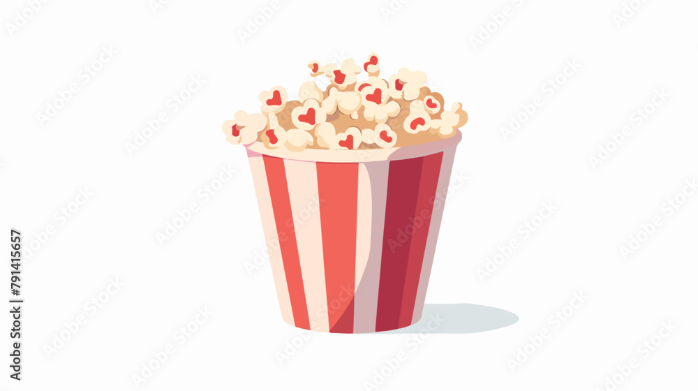 Flat modern design with shadow Icon bucket of popcorn