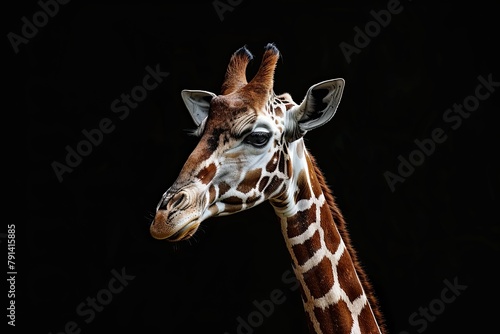 Giraffe on black back ground © twilight mist