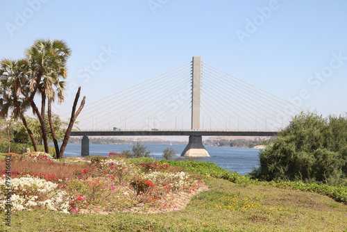 bridge over the nile river in Aswan, Egypt