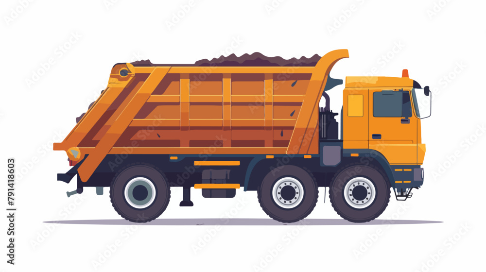 Garbage truck isolated. Vector flat style illustratio