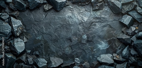 Dark grey slate stone texture with rough surface pattern.