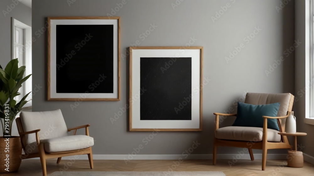 Frame mockup, ISO A paper size. Living room wall poster mockup. Interior mockup with house background. Modern interior design. 3D render Frame mockup, ISO A paper size. Living room wall poster mockup. Interior mockup with house background. Modern interior design. 3D render