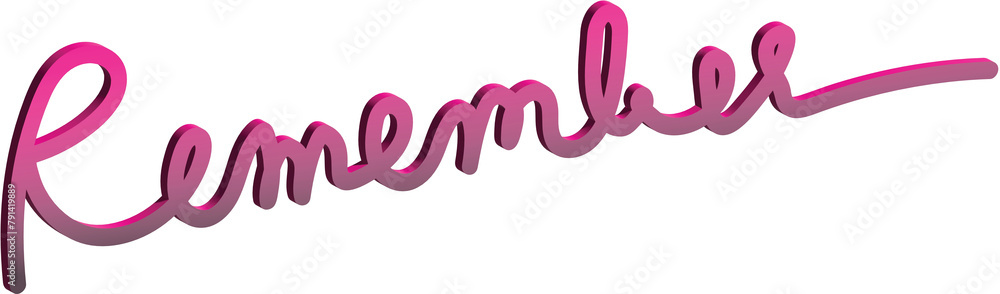 Remember word freehand writing Remember word freehand writing