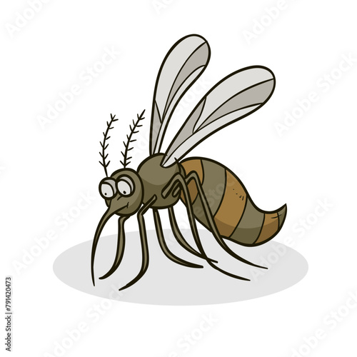 mosquito cartoon isolated on white
