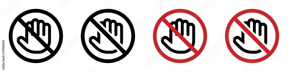 Don't touch vector icon concept designs. Don't enter vector sign set Don't touch vector icon concept designs. Don't enter vector sign set