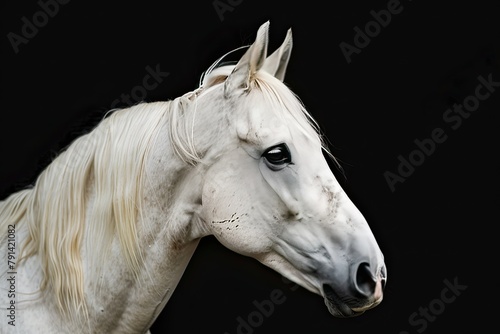 Horse Portrait on black background