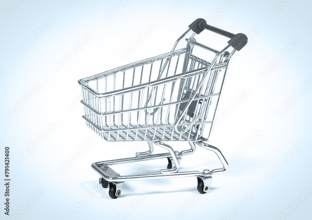 Small shopping cart isolated on solid background Small shopping cart isolated on solid background