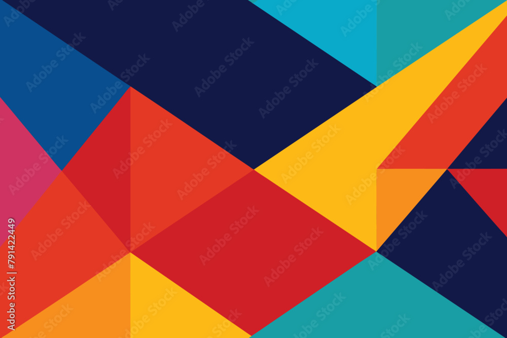 Abstract 2D geometric colorful vector background