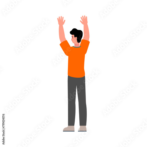 poses of people in orange clothes with various expressions face