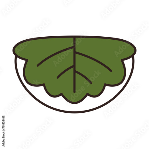 green leaf in bowl simple design clip art preview