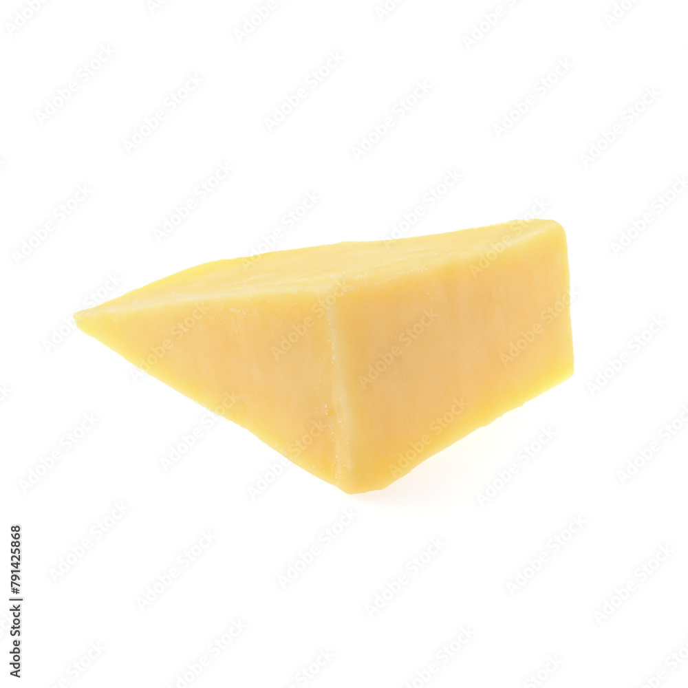 Piece of tasty cheese isolated on white Piece of tasty cheese isolated on white