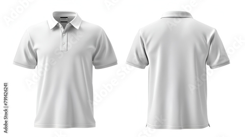 plain gray polo t shirt mockup design , front and back views. isolated on transparent background ,Grey polo shirts front and back 